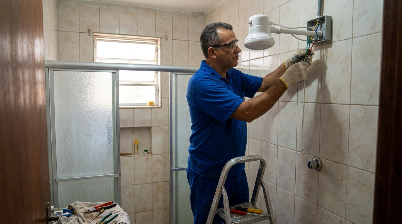 Substituição de Chuveiro Antigo em Serra‑ES